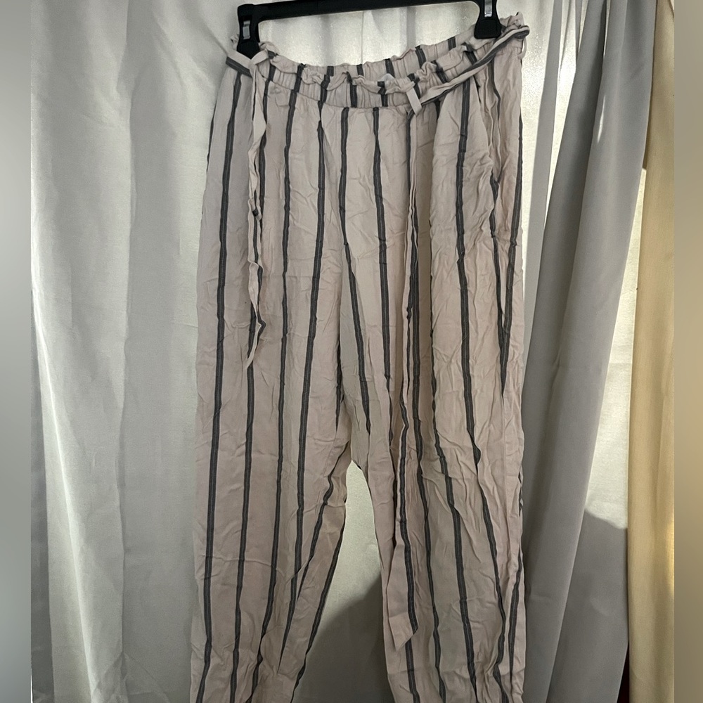 H and m wide leg stripped pant size 10